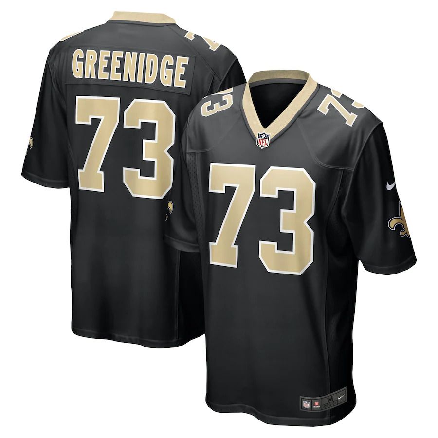 Men New Orleans Saints #73 Ethan Greenidge Nike Black Game NFL Jersey